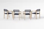 Crew Navy Outdoor Dining Chairs Set Of 4 - Back