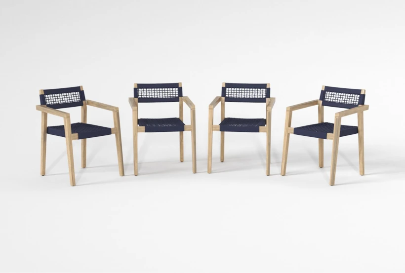 Crew Navy Outdoor Dining Chairs Set Of 4 - 360