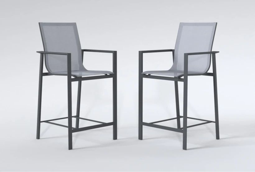 Ravelo Outdoor Sling Counter Stool Set Of 2 - 360