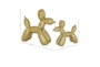 7 + 9 Inch Gold Ceramic Balloon Dog Sculpture Set Of 2 - Front