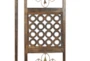 12X36 Brown Wood Intricately Carved Geometric Wall Decor With Bells Set Of 3 - Detail