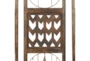 12X36 Brown Wood Intricately Carved Geometric Wall Decor With Bells Set Of 3 - Detail