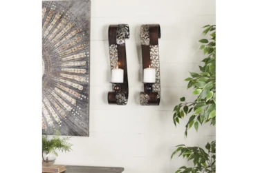 5X5 Brown Metal Traditional Wall Sconce Set Of 2