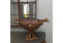 19 Inch Gold Polystone Intricate Carved Decorative Bowl - Room
