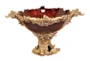 19 Inch Gold Polystone Intricate Carved Decorative Bowl - Signature