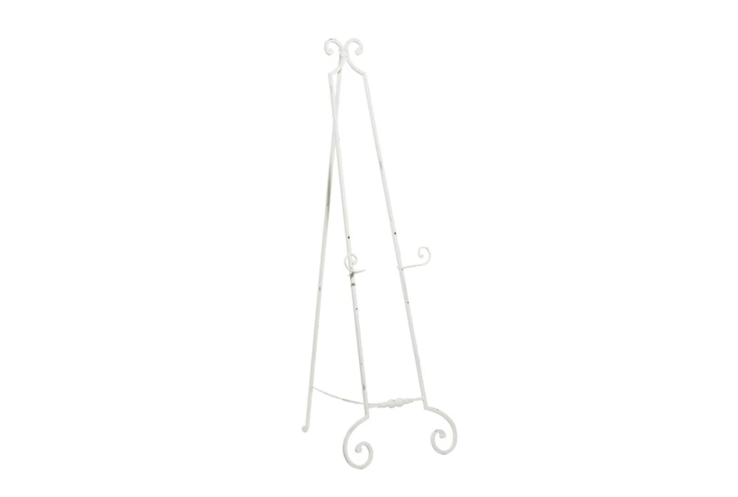 20X61 White Metal Country Cottage Easel With Chain Support - 360