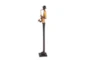 24 Inch Brown Polystone Tall Long Legged Jazz Band Musician Sculpture With Black Base Stand Set Of 4 - Front