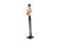 24 Inch Brown Polystone Tall Long Legged Jazz Band Musician Sculpture With Black Base Stand Set Of 4 - Front