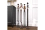 24 Inch Brown Polystone Tall Long Legged Jazz Band Musician Sculpture With Black Base Stand Set Of 4 - Room
