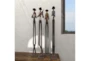 24 Inch Brown Polystone Tall Long Legged Jazz Band Musician Sculpture With Black Base Stand Set Of 4 - Room