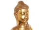 54 Inch Gold Resin Meditating Buddha Sculpture With Engraved Carvings And Relief Detailing - Detail