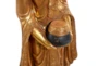 54 Inch Gold Resin Meditating Buddha Sculpture With Engraved Carvings And Relief Detailing - Detail