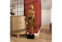 54 Inch Gold Resin Meditating Buddha Sculpture With Engraved Carvings And Relief Detailing - Room