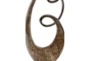 32 Inch Brown Polystone Swirl Abstract Sculpture - Detail