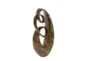 32 Inch Brown Polystone Swirl Abstract Sculpture - Front