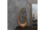 32 Inch Brown Polystone Swirl Abstract Sculpture - Room