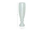 13X48 Silver Polystone Glam Vase With Mosaic Mirror Inlay - Front