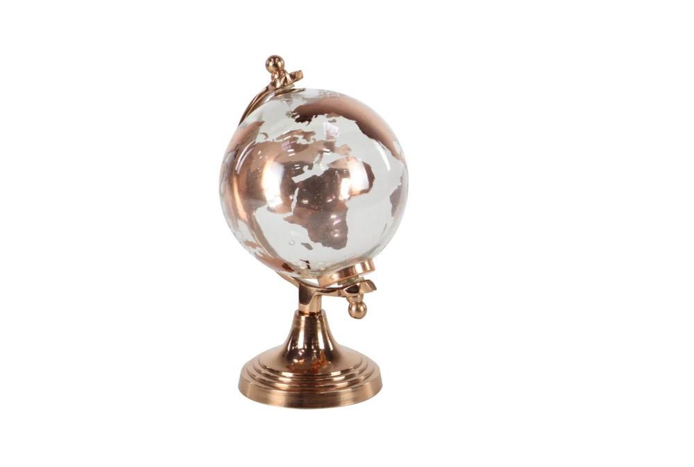 11 Inch Copper Aluminum Globe With Glass Globe