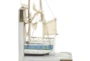 9 Inch White Wood Coastal Sail Boat Bookends Set Of 2 - Detail