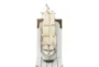 9 Inch White Wood Coastal Sail Boat Bookends Set Of 2 - Detail