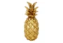 14 Inch Gold Polystone Pineapple Fruit Sculpture - Front