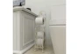 24 Inch Cream Metal Scroll Toilet Paper Holder With Space To Hold 3 Rolls - Room