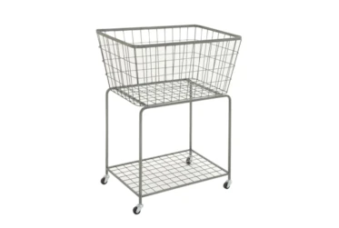 28X36 Gray Metal Industrial Storage Cart