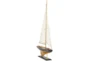 21 Inch Beige Wood Sail Boat Sculpture With Lifelike Rigging - Material