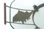 23 Inch Clear Tempered Glass Kitchen Serving Bowl With Brown Metal Scroll Base - Detail