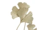 22 Inch Gold Metal Curved Floral Sculpture - Detail