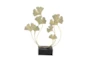 22 Inch Gold Metal Curved Floral Sculpture - Front