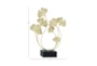 22 Inch Gold Metal Curved Floral Sculpture - Front