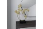 22 Inch Gold Metal Curved Floral Sculpture - Room
