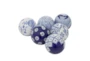 3 Inch Blue Ceramic Traditional Orbs & Vase Filler With Varying Patterns Set Of 6 - Material