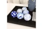 3 Inch Blue Ceramic Traditional Orbs & Vase Filler With Varying Patterns Set Of 6 - Room