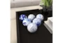 3 Inch Blue Ceramic Traditional Orbs & Vase Filler With Varying Patterns Set Of 6 - Room