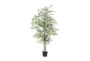 73 Inch Green Ficus Artificial Tree With Black Plastic Pot - Material