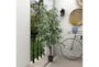 73 Inch Green Ficus Artificial Tree With Black Plastic Pot - Room