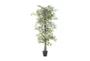 73 Inch Green Ficus Artificial Tree With Black Plastic Pot - Signature
