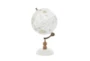 11 Inch White Marble Globe With Marble Base - Front