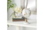 11 Inch White Marble Globe With Marble Base - Room