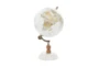 11 Inch White Marble Globe With Marble Base - Signature