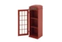 30 Inch Red Wood Telephone Booth Cd Holder - Front