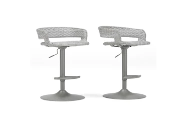 Portofino Grey Comfort Aluminum Outdoor Barstools Set Of 2