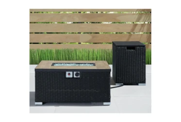 Shayla Black Outdoor Fire Pit With Propane Storage Unit