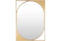 26X36 Gold Metal Oval On Rectangle Wall Mirror - Signature