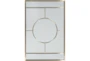 32X47 Gold Metal Minimalist Inset Circle Rectangle Wall Mirror - Signature