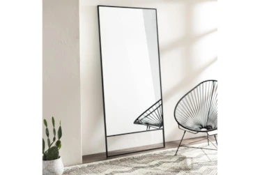 35X75 Black Minimalist Frame Floor Leaner Mirror