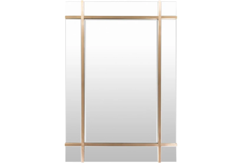 33X48 Gold Metal Grid Frameless Rectangle Wall Mirror - 360