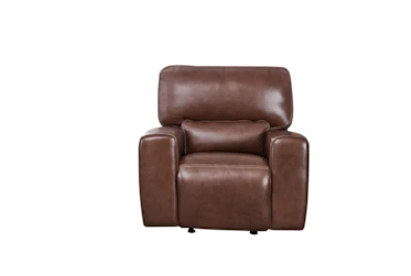 Clinton Leather Power Glider Recliner With Power Headrest & USB